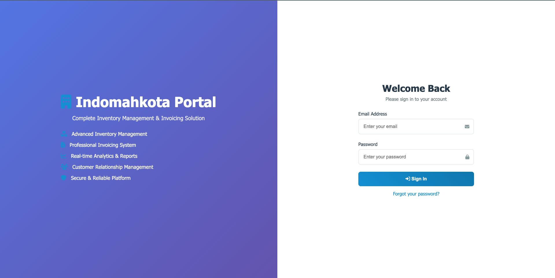 Indomahkota Portal - Login Page