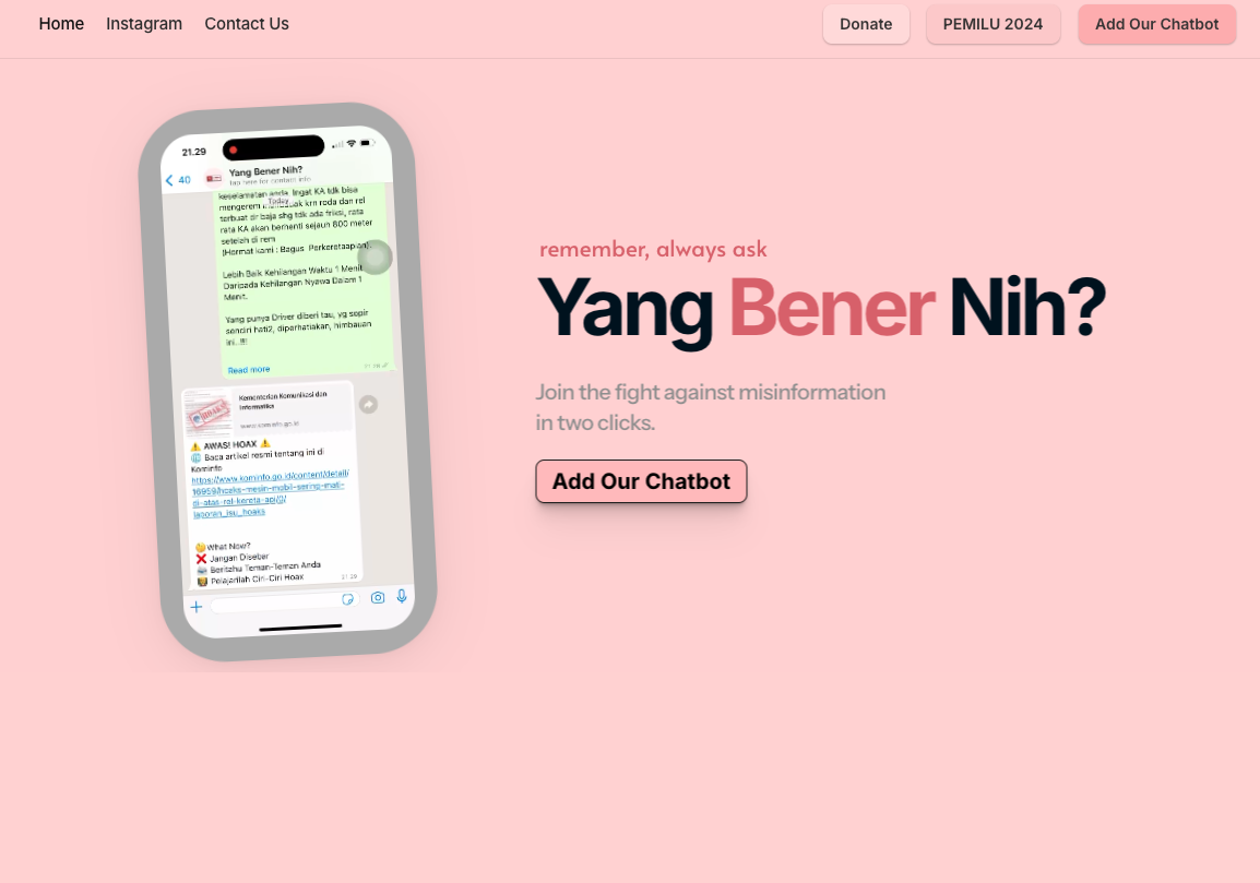 Yang Bener Nih? - Main Interface